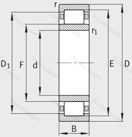 Роликовый цилиндрический подшипник NU 210 E XL TVP 2
