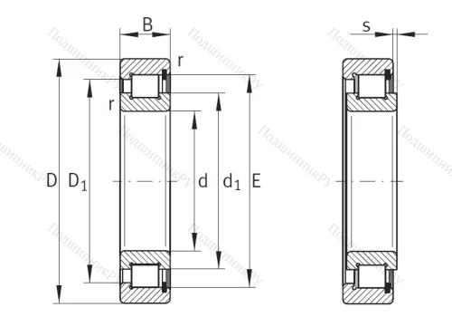 Однорядный роликовый подшипник SL 18 3007 A XL от производителя  INA