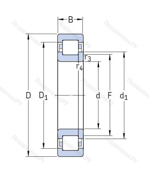 Роликовый цилиндрический подшипник NUP 310 ECJ/C 3