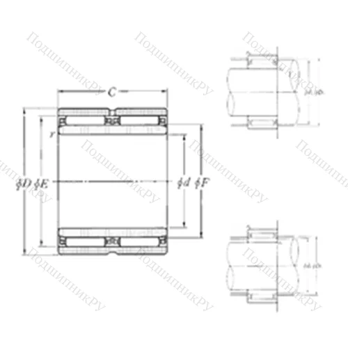 Подшипник игольчатый радиальный NAO-40?55?34ZW