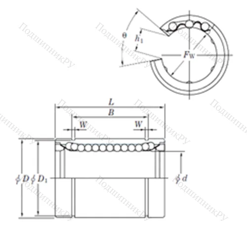 Подшипник шариковый линейный SESDM 40 OP