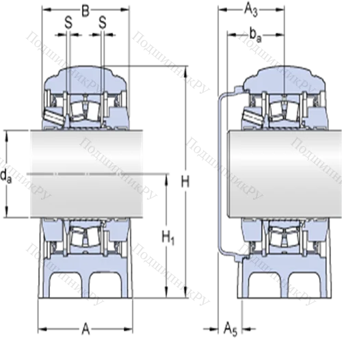 Стационарные роликоподшипниковые узлы (SKF ConCentra, для метрических валов) SYNT 50 L