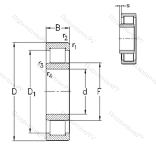 Подшипник роликовый радиальный NU 2228-E-MA 6