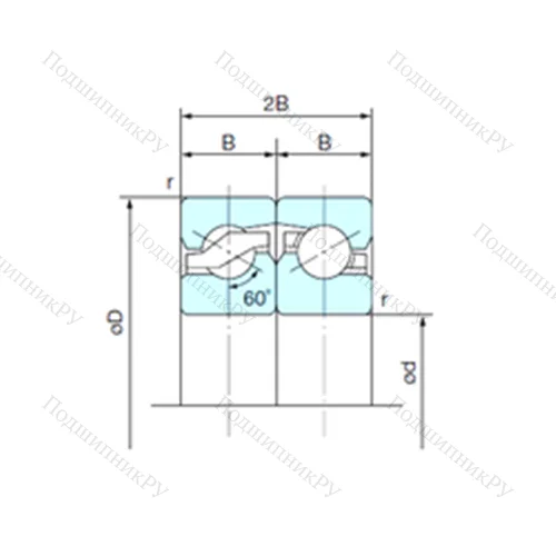 Подшипник шариковый упорно-радиальный спаренный 35TAB 07DF