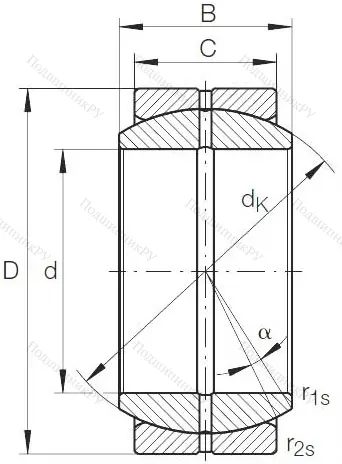 Шарнирный подшипник GE 25 DO от производителя  INA