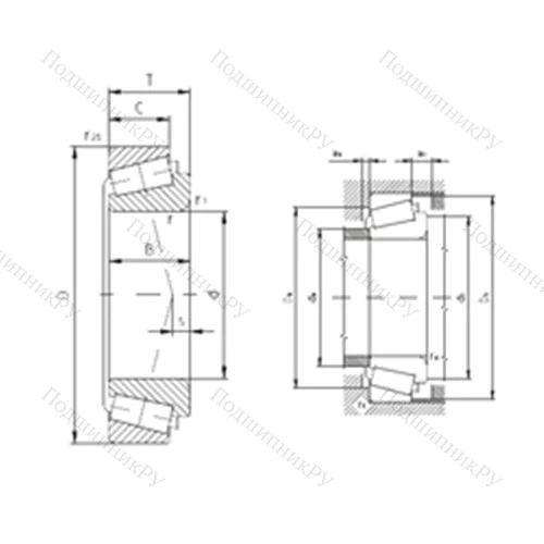 Подшипник роликовый радиально-упорный K-M 86649/K-M 86610 от производителя  ZVL