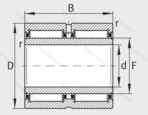 Игольчатый подшипник NA 6909 ZW XL от производителя  INA