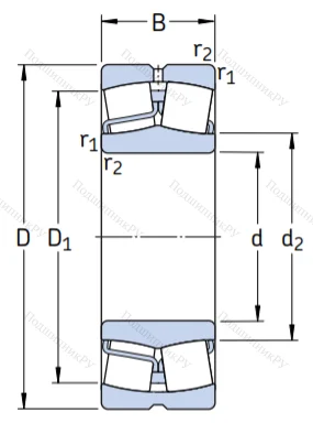 Сферический роликовый подшипник 22208 E от производителя  SKF