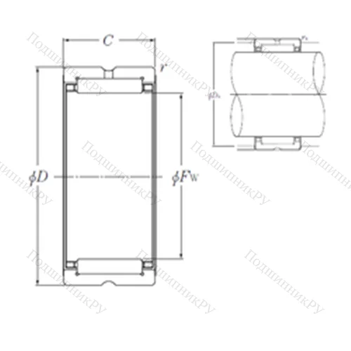 Подшипник игольчатый радиальный NK 18/20R