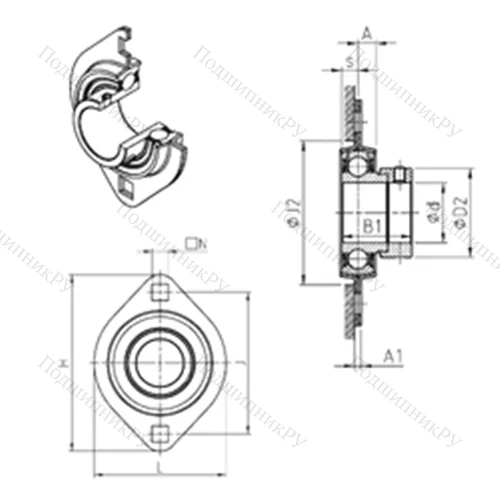 Подшипниковый узел шариковый радиальный ESPFL 202