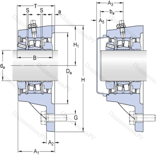 Фланцевые роликоподшипниковые узлы (SKF ConCentra, для метрических валов) FYNT 55 L