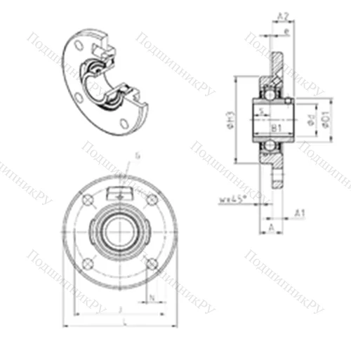 Подшипниковый узел шариковый радиальный UCFCE 204