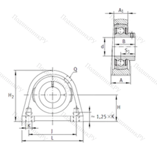 Подшипниковый узел шариковый радиальный PSHEY 20-N
