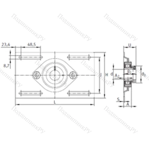 Подшипниковый узел шариковый радиальный MSTU 25