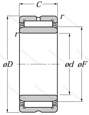 Игольчатый подшипник NA 6902 R от производителя  NTN