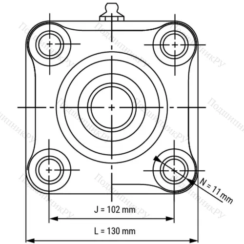 Подшипниковый узел WP-SSBF 208 - Вал: 40 мм