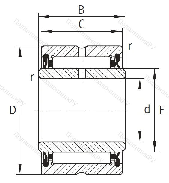 Игольчатый подшипник NA 4900 2RSR XL