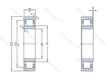 Роликовый цилиндрический подшипник NU 320 ECM/C 3