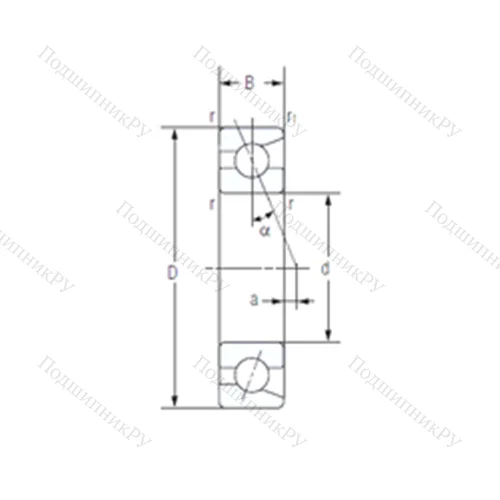 Подшипник шариковый радиально-упорный 7206AC