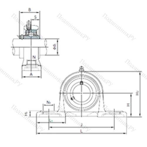 Подшипниковый узел шариковый радиальный MUCP 208
