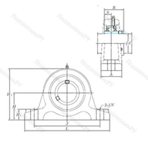 Подшипниковый узел шариковый радиальный UCIP 212-36