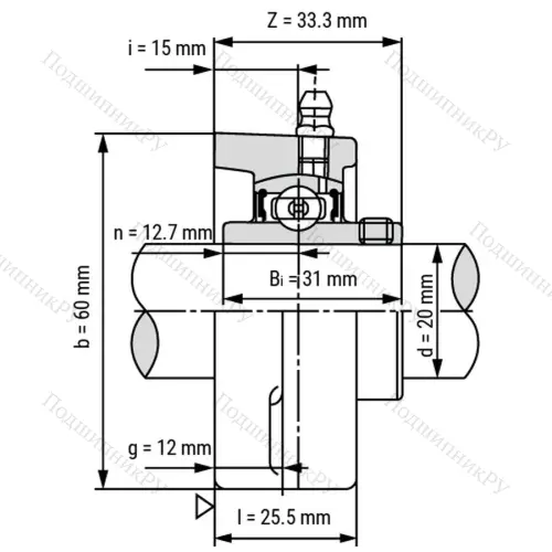 Подшипниковый узел SSUCFL 204 - Вал: 20 мм