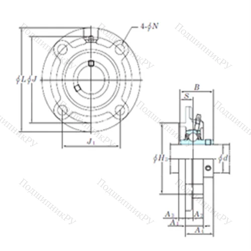 Подшипниковый узел шариковый радиальный UCFC 207-21