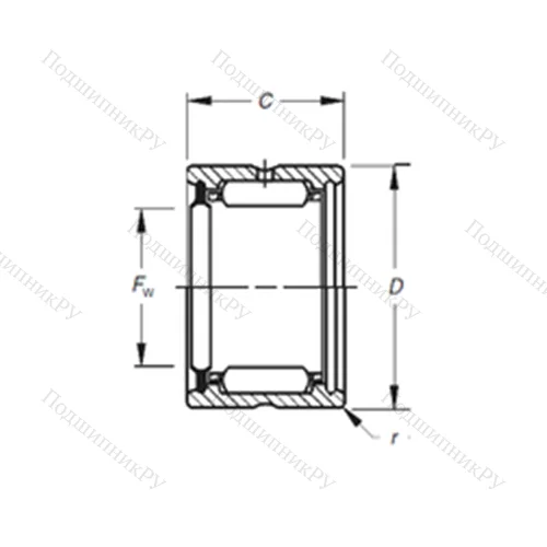 Подшипник игольчатый радиальный HJ-202820RS