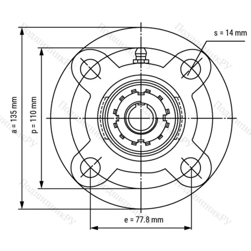 Подшипниковый узел UKFC 207+H 2307 - Вал: 30 мм