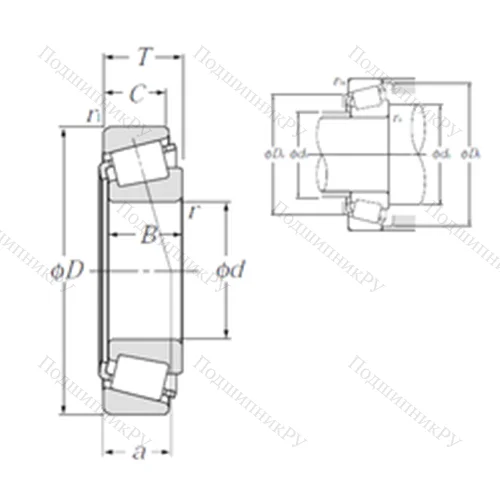 Подшипник роликовый радиально-упорный 4T-11590/11520 от производителя  NTN