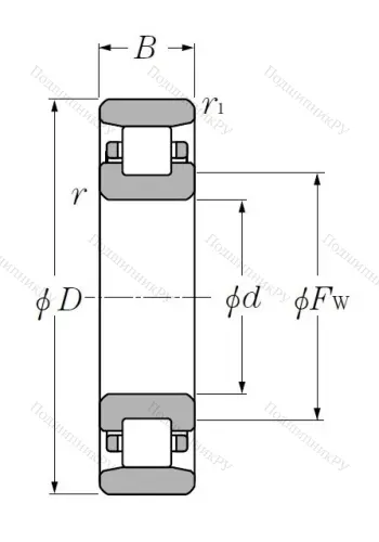 Роликовый цилиндрический подшипник N 311 от производителя  NTN