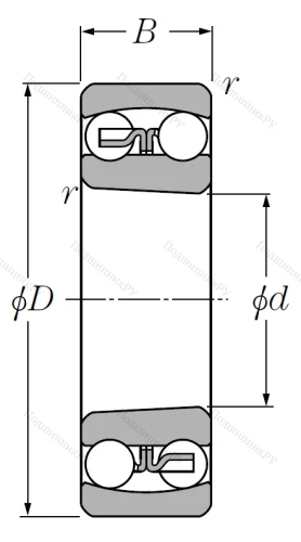 Двухрядный шариковый подшипник 1310 SK от производителя  NTN