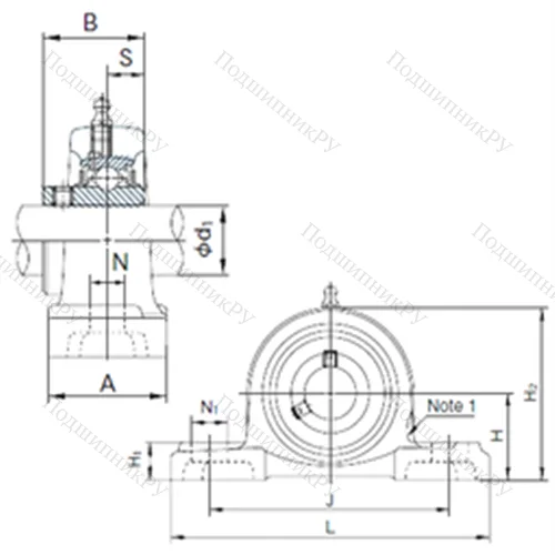 Подшипниковый узел шариковый радиальный UCPX 12 от производителя  NACHI