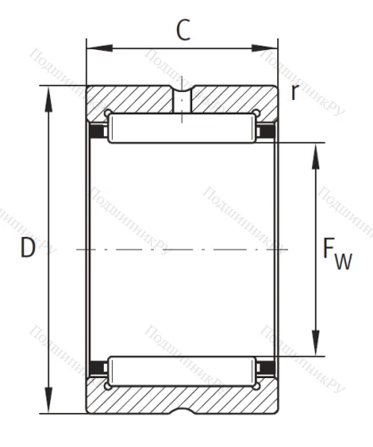 Игольчатый подшипник NK 47/20 от производителя  INA