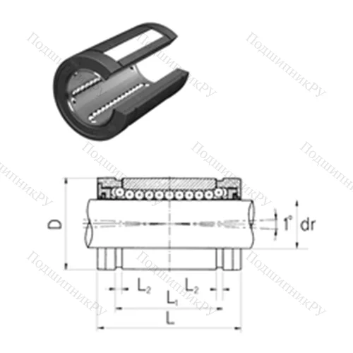 Подшипник шариковый линейный LMBS 12OP