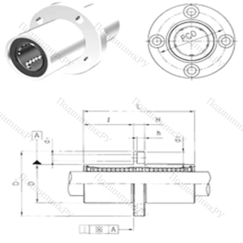 Подшипник шариковый линейный LMEFM 25UU