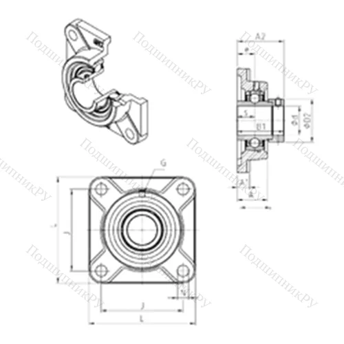 Подшипниковый узел шариковый радиальный EXF 320