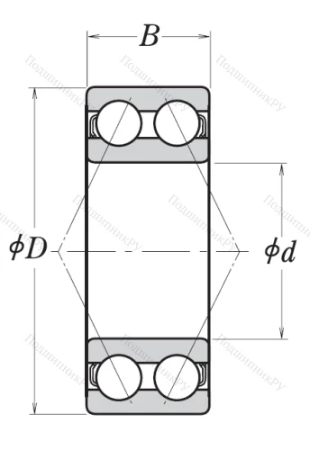 Двухрядный шариковый подшипник 3203 B 2ZRTNG от производителя  NSK
