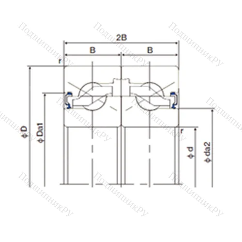 Подшипник шариковый упорно-радиальный спаренный 40TAB 07DF-2LR