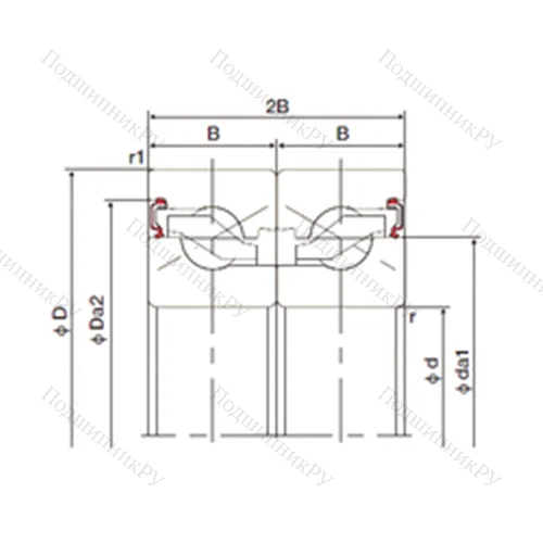 Подшипник шариковый упорно-радиальный спаренный 40TAB 07DB-2LR