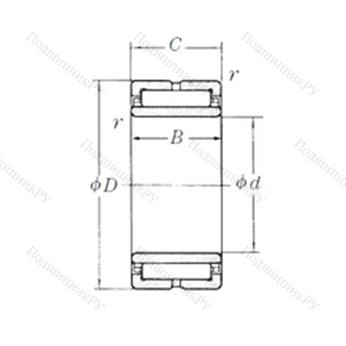 Подшипник игольчатый радиальный NA 6912