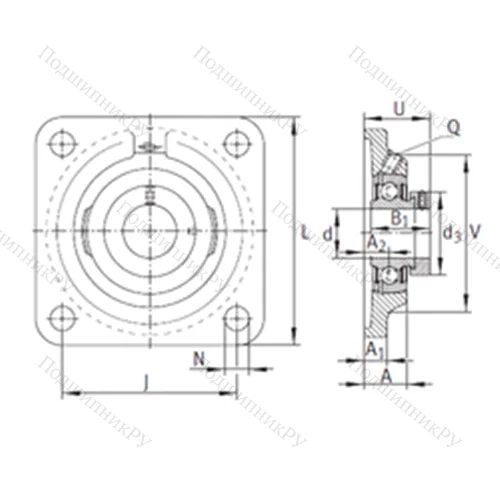 Подшипниковый узел шариковый радиальный PCF 40