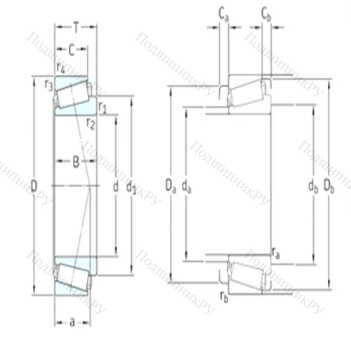 Подшипник роликовый радиально-упорный LM 739749/710/VE 174 от производителя  SKF