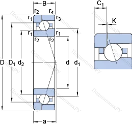 Подшипник 7020 CE/HCP 4AH 1