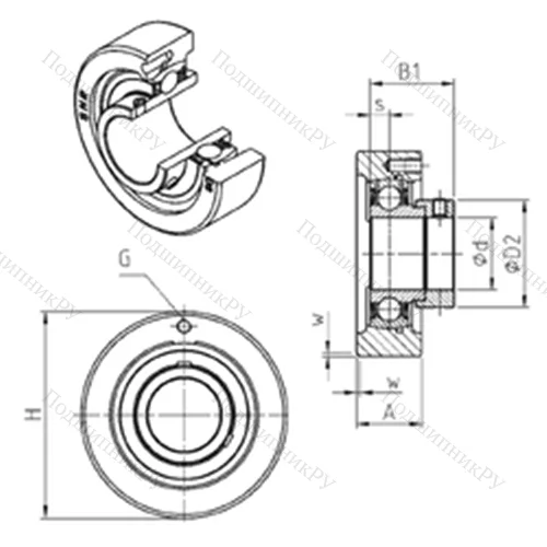 Подшипниковый узел шариковый радиальный ESC 207