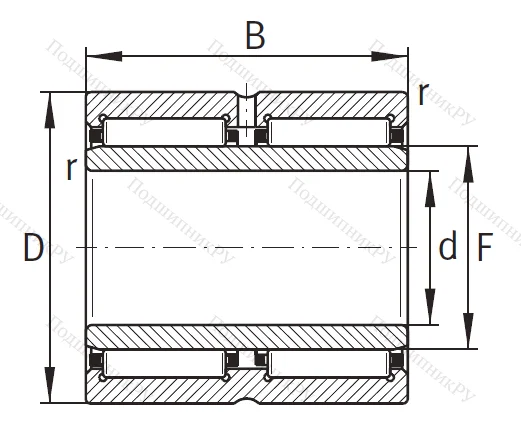 Игольчатый подшипник NA 6910 ZW XL