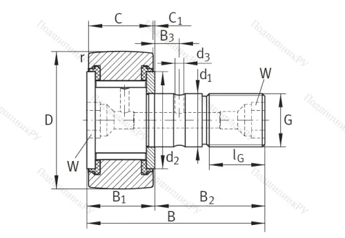 Подшипник KRV 19 PP A от производителя  INA