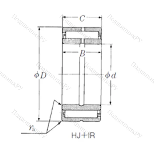 Подшипник игольчатый радиальный HJ-405224 + IR-324024