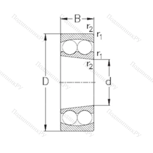 Подшипник шариковый радиальный самоцентрирующийся 1318-K