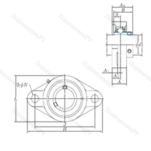 Подшипниковый узел шариковый радиальный UCFL 217-52